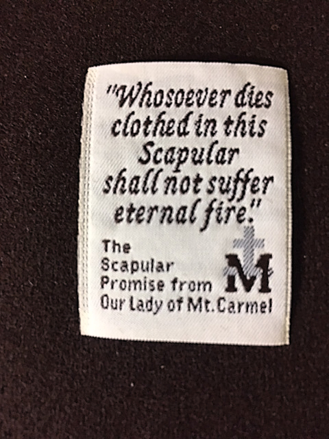 Individual print of '...Promise from OLMC...' scapular.